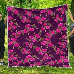Purple Floral Flower Cl17100492Mdq Quilt Blanket and Home Decor