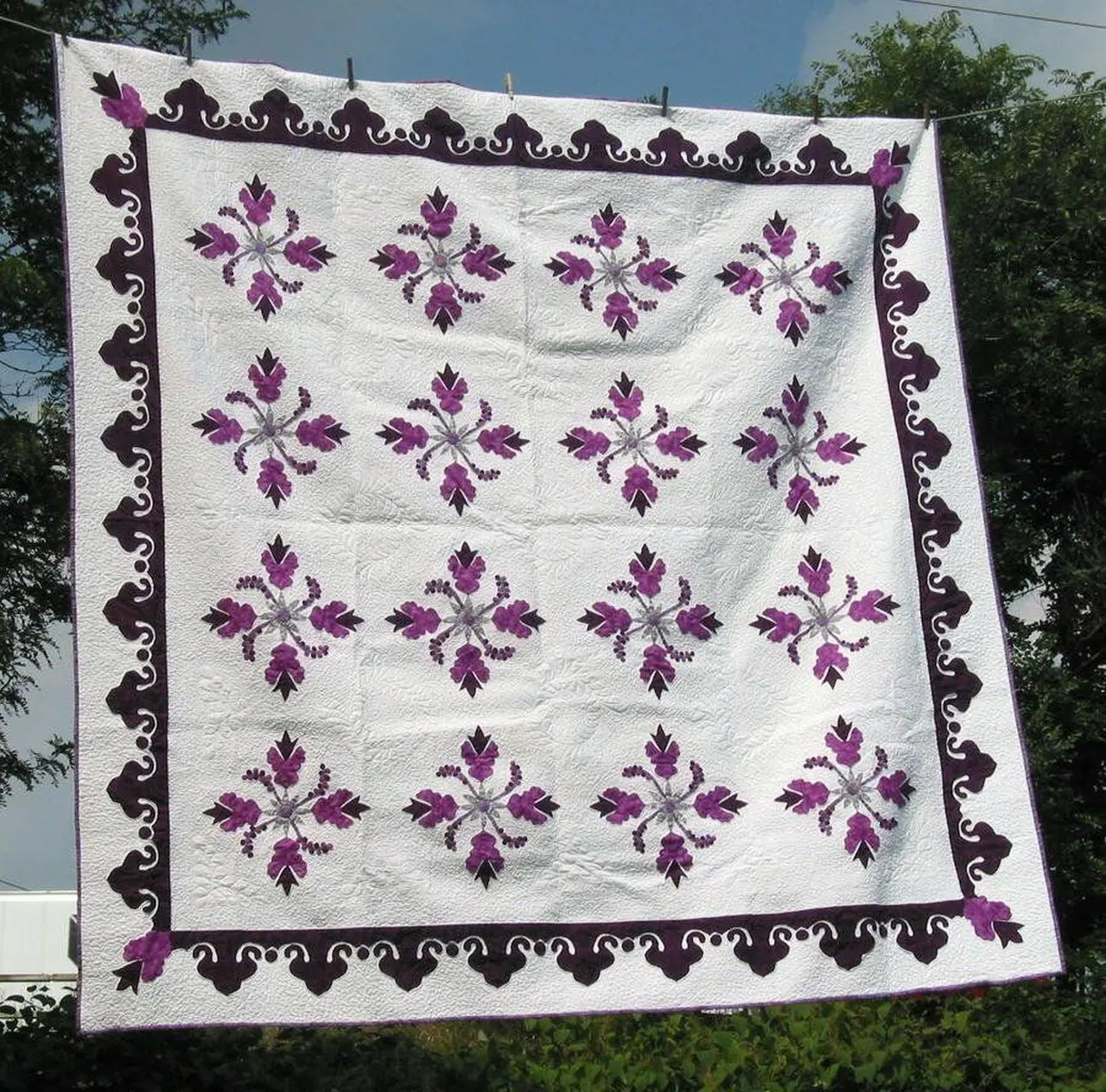 Purple Flower Quilt Tdhuj and Home Decor