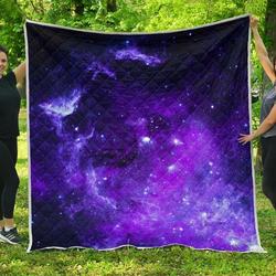 Purple Stars Nebula Galaxy Space Cl17100501Mdq Quilt Blanket and Home Decor