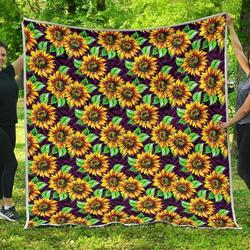 Purple Trippy Sunflower Cl17100503Mdq Quilt Blanket and Home Decor