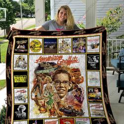 Qd American Graffiti Quilt Blanket and Home Decor