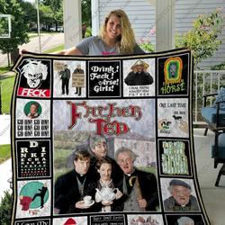 Qd Father Ted Ver 2 Quilt Blanket and Home Decor
