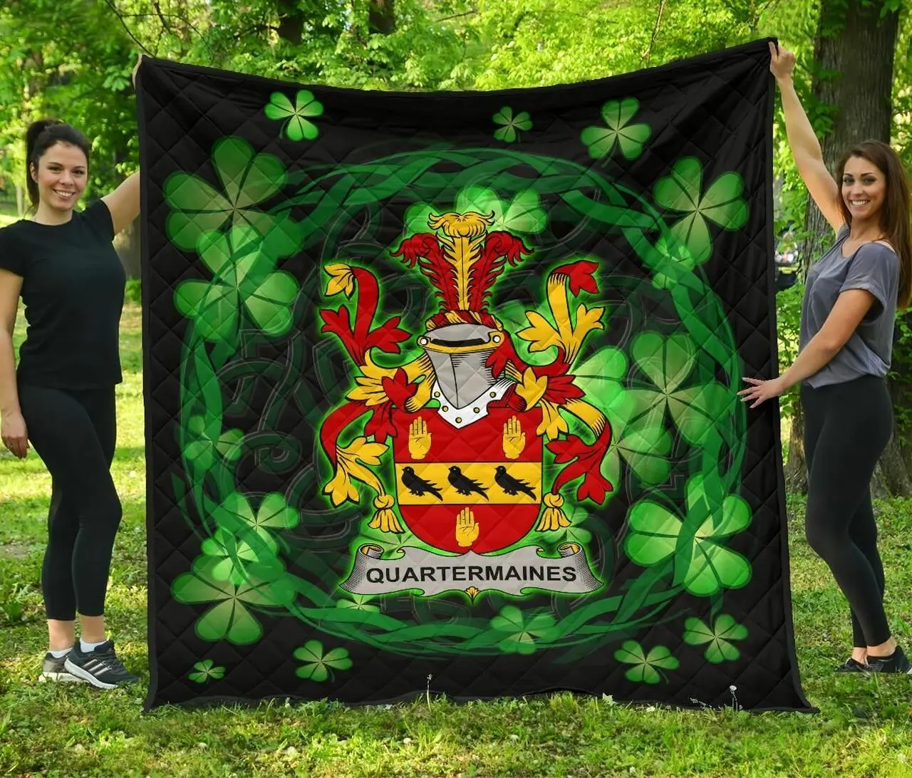Quartermaines Ireland Irish Celtic Shamrock Knot Circle JFJ11708 3D Customized Quilt 2707 and Home Decor