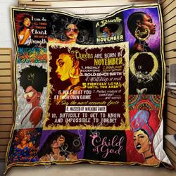 Queens Are Born In November Cl18100602Mdq Quilt Blanket and Home Decor
