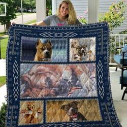 Qui63002 American Staffordshire Terrier Customize Quilt Blanket and Home Decor