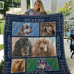 Qui65001 American Cocker Spaniel Customize Quilt Blanket and Home Decor