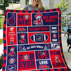 Quilt Blanket Ole Miss Rebels and Home Decor