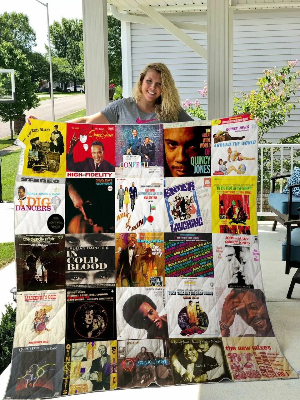 Quincy Jones Style 2 Quilt Blanket and Home Decor