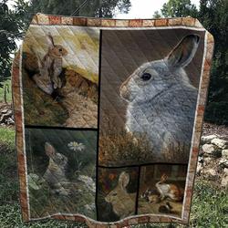 Rabbit Cute Rabbit Make Me Smile Quilt Blanket Dhc020120765Td and Home Decor