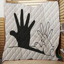 Rabbit Hand Quilt Tdhck and Home Decor