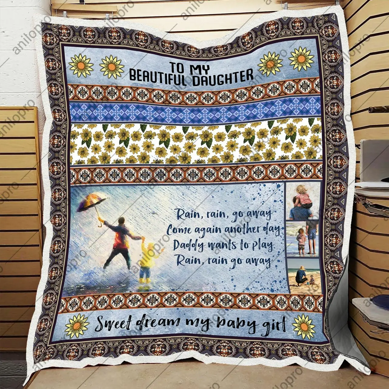 Rain Rain Go Away For Daughter Quilt Blanket and Home Decor