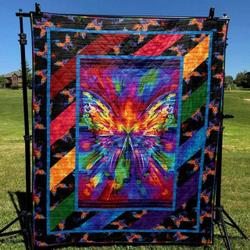 Rainbow Butterfly Quilt Blanket Ypm0  Quilt and Home Decor