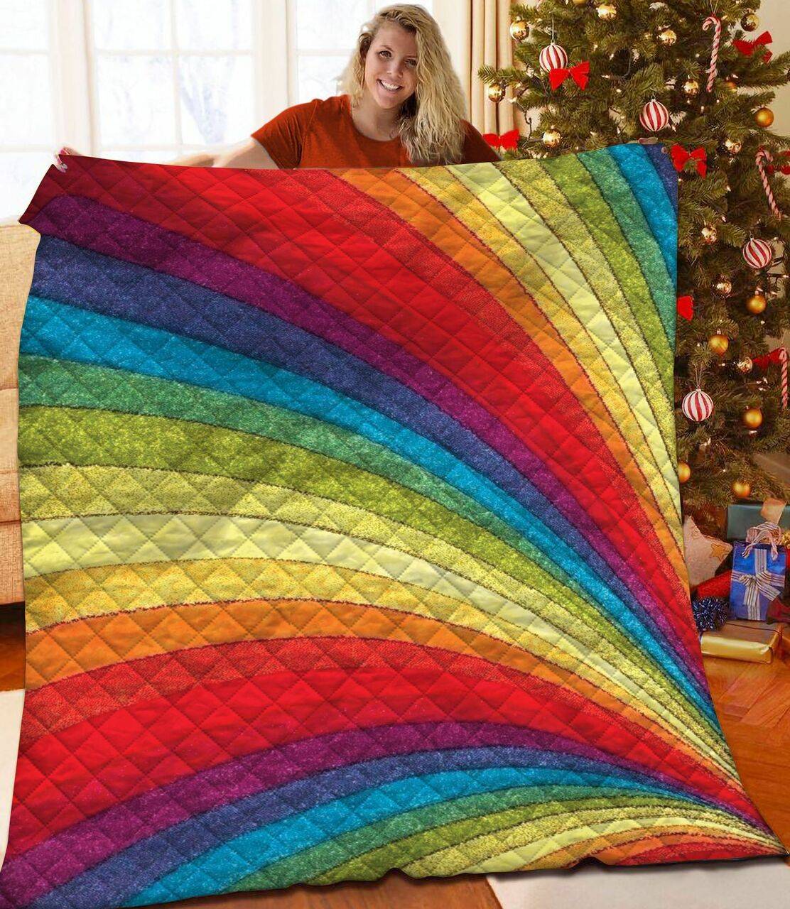 Rainbow Quilt Blanket and Home Decor