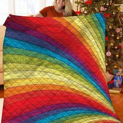 Rainbow Quilt Blanket and Home Decor