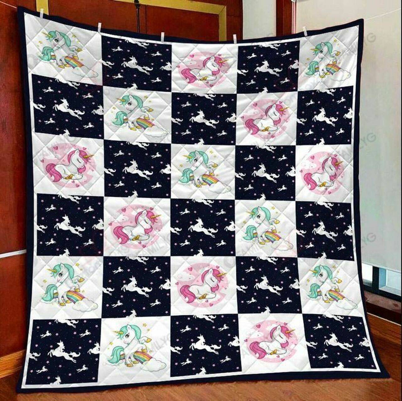 Rainbow Unicorn KL2409129CL Quilt Blanket and Home Decor