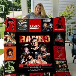 Rambo Poster Quilt Blanket and Home Decor