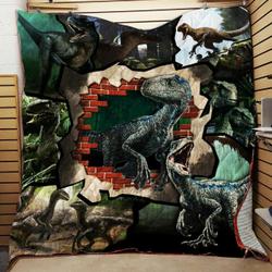 Raptor Dinosaur JFJ11818 3D Customized Quilt 2707 and Home Decor