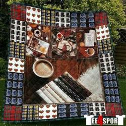 Reading Books Blanket Th1807 Quilt and Home Decor