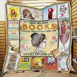 Reading Books Girl Quilt Tdhuf and Home Decor