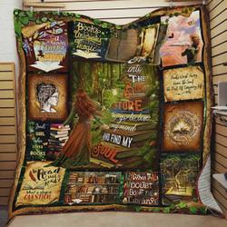Reading Girl Loves Books Quilt Blanket Great Customized Blanket Gifts For Birthday Christmas Thanksgiving and Home Decor