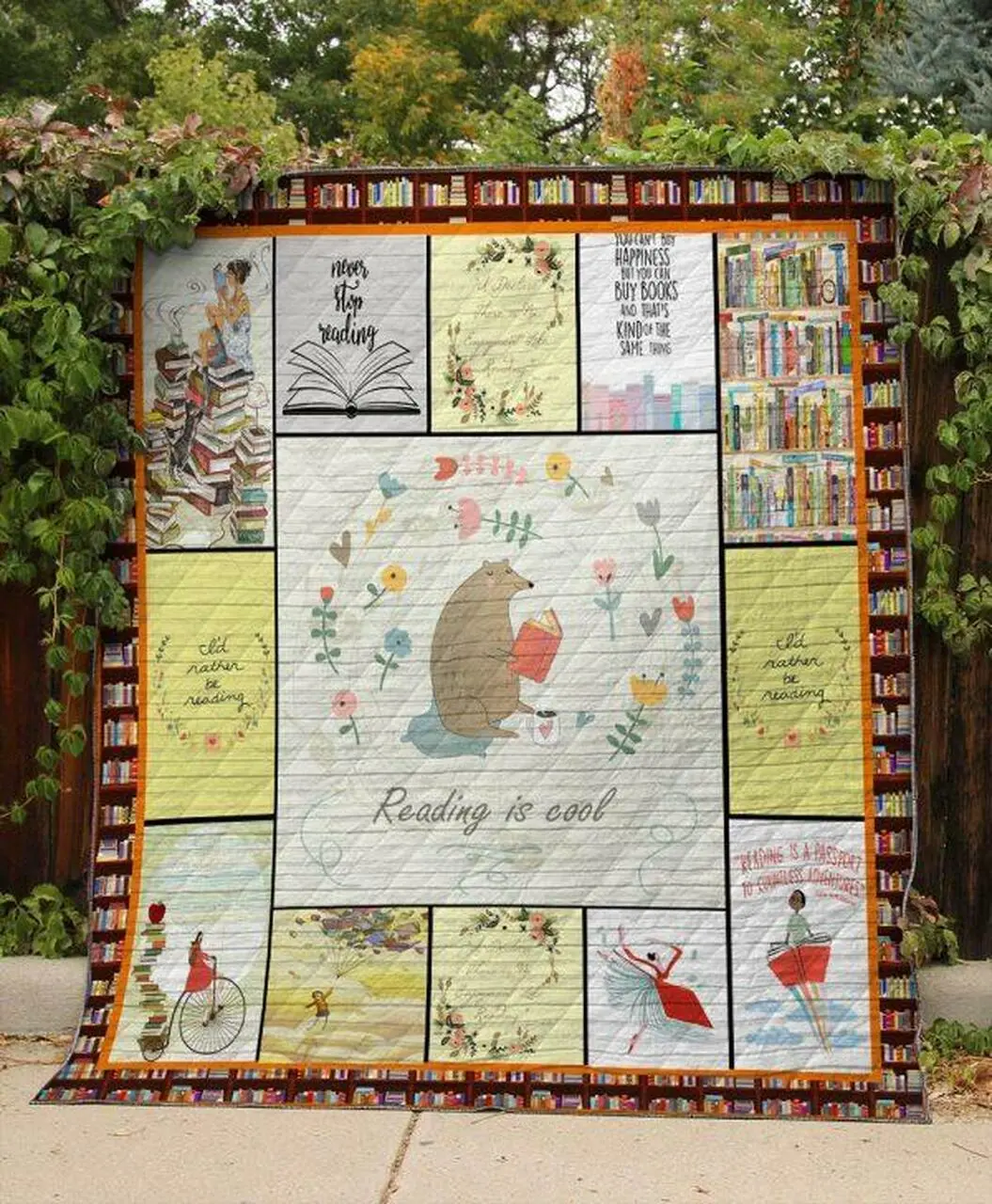 Reading Is Cool Reading Quilt Blanket Quilt and Home Decor