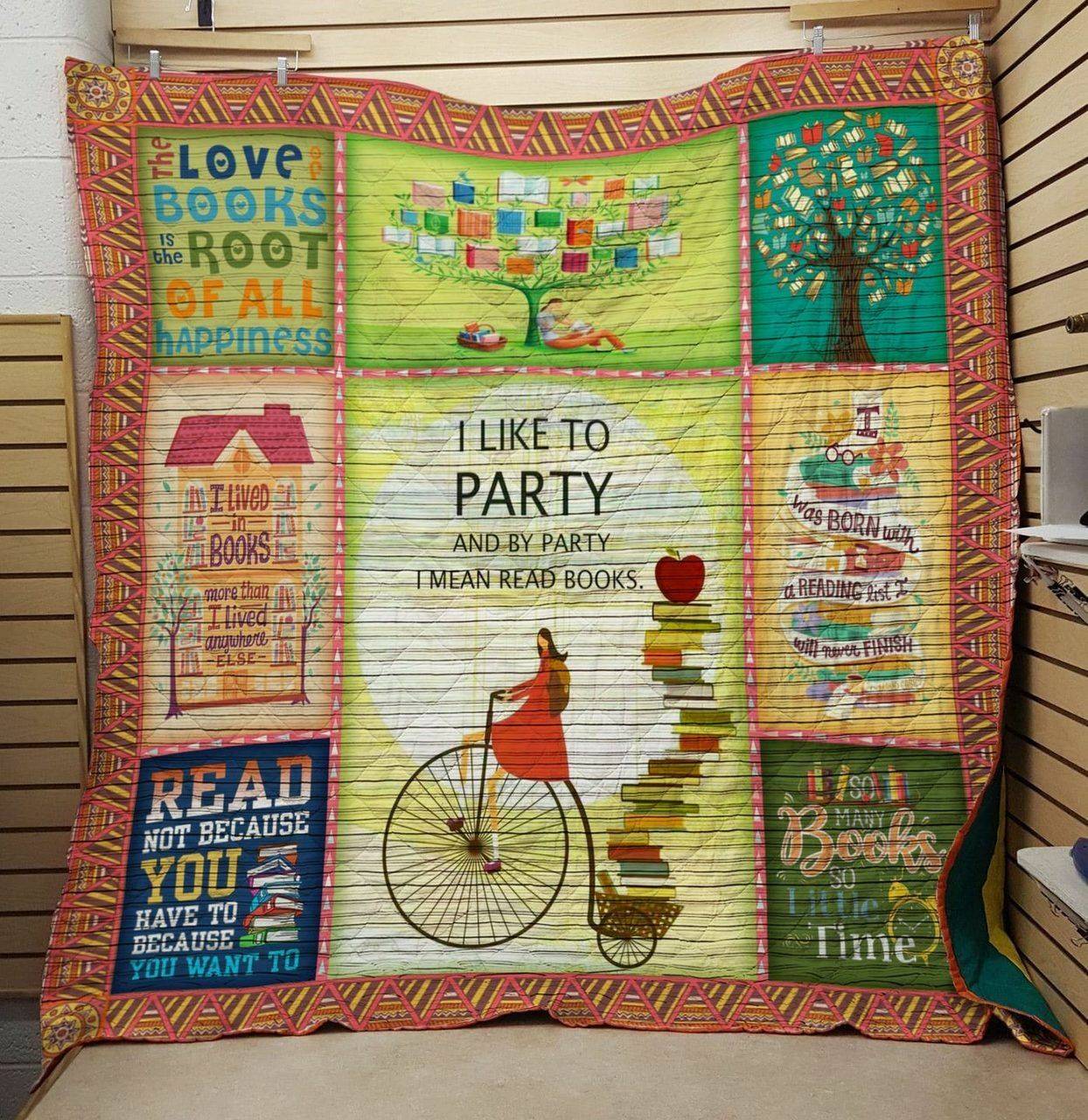 Reading Like To Book Party Quilt Blanket Dhc04012039Dd and Home Decor