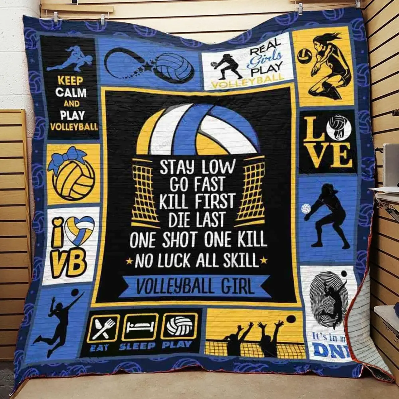 Real Girls Play Volleyball Quilt Blanket Great Customized Blanket Gifts For Birthday Christmas Thanksgiving and Home Decor