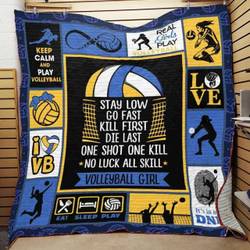 Real Girls Play Volleyball Quilt Blanket Great Customized Blanket Gifts For Birthday Christmas Thanksgiving and Home Decor
