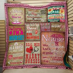 Real Men Marry Nurses Quilt and Home Decor