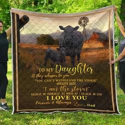 Red Angus Cow My Daughter If They Whisper To You Quilt Tdhkh and Home Decor