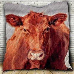 Red Angus JFJ11861 3D Customized Quilt 2707 and Home Decor