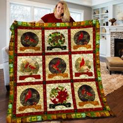 Red Bird Cardinal Quilt Blanket Bbb110212Nb and Home Decor