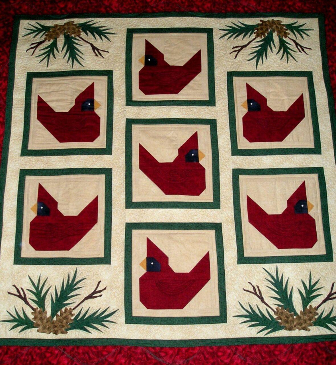 Red Bird Cardinal Quilt Tdhyq and Home Decor