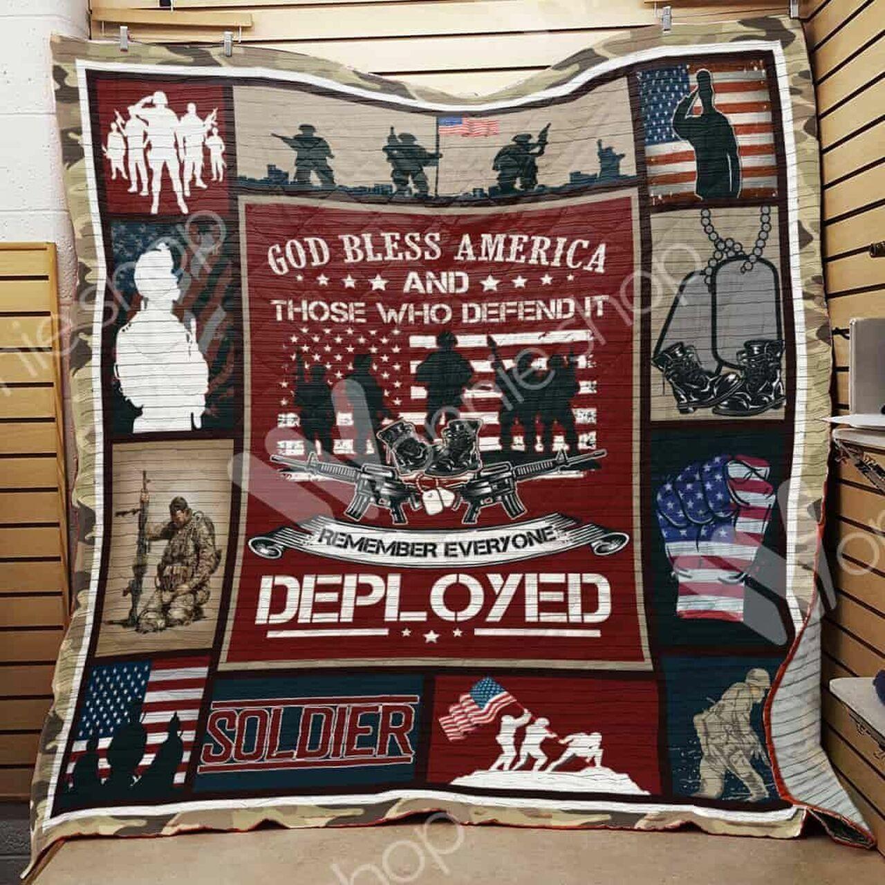 Red Deployed Ee12698 Quilt Inkp0108 and Home Decor