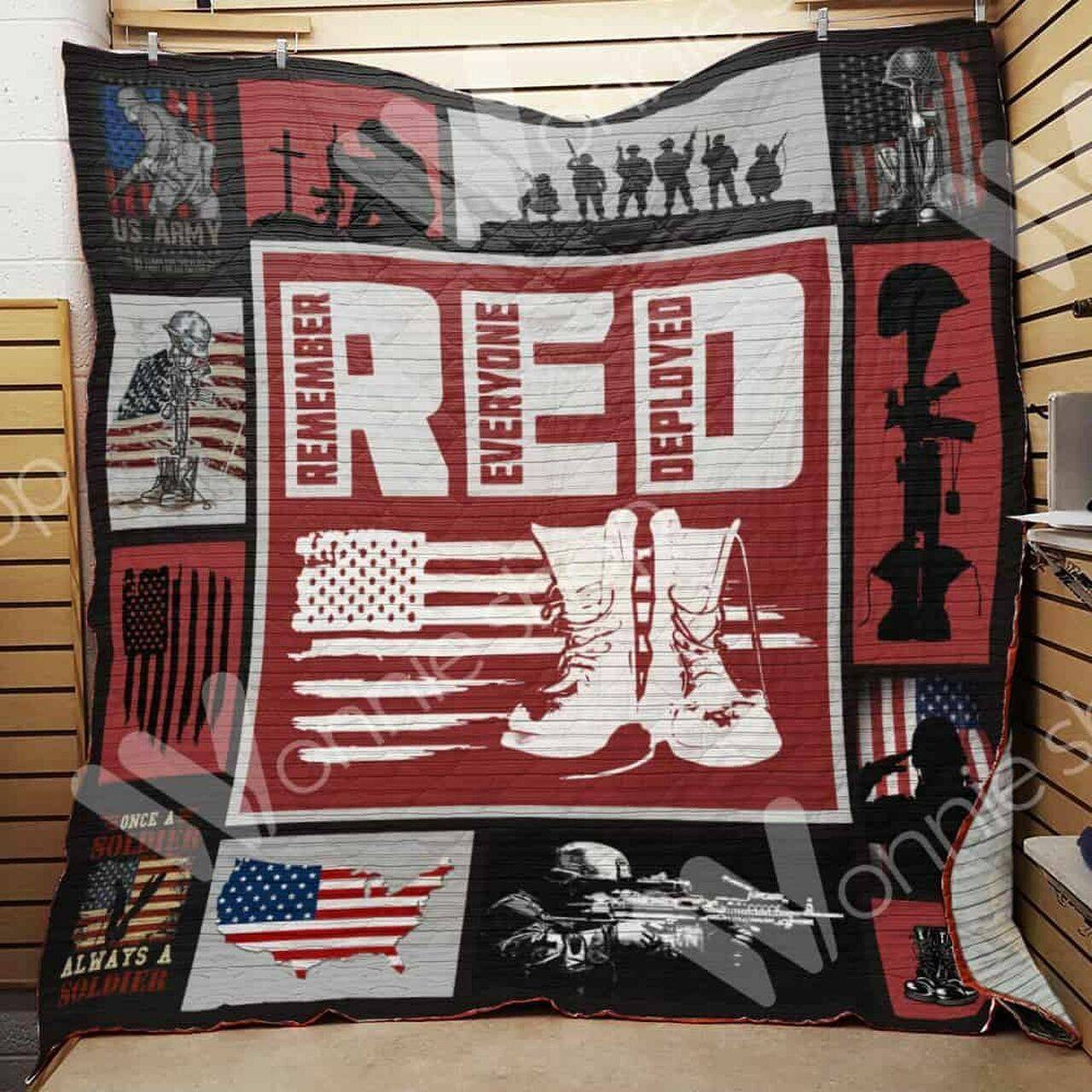 Red Deployed Ee13760 Quilt Inkp0108 and Home Decor