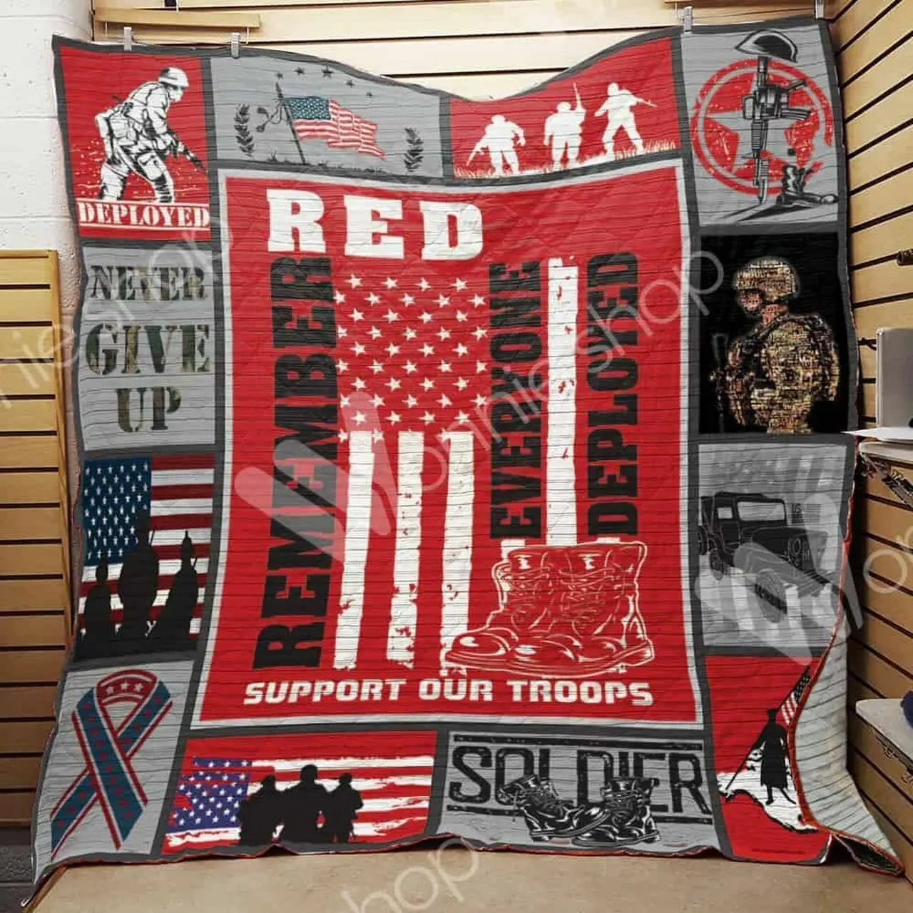 Red Deployed Ee13977 Quilt Inkp0108 and Home Decor