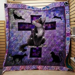 Red Eye Cat Quilt Blanket and Home Decor
