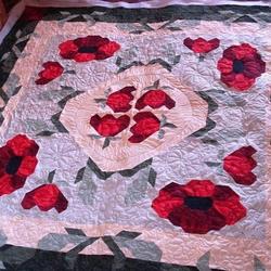 Red Flower Quilt Tdhyv and Home Decor