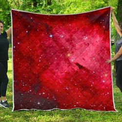 Red Galaxy Space Cloud Cl17100519Mdq Quilt Blanket and Home Decor
