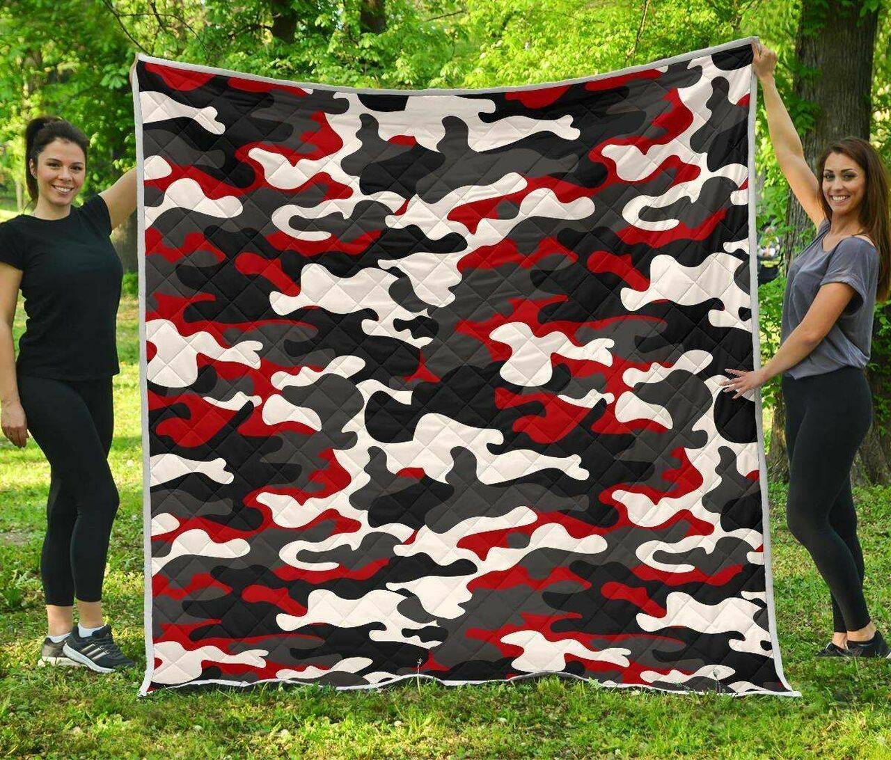 Red Snow Camouflage Cl17100531Mdq Quilt Blanket and Home Decor