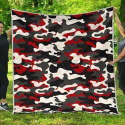 Red Snow Camouflage Cl17100531Mdq Quilt Blanket and Home Decor