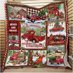 Red Truck Christmas JFJ11873 3D Customized Quilt 2707 and Home Decor