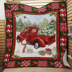 Red Truck Christmas JFJ11875 3D Customized Quilt 2707 and Home Decor