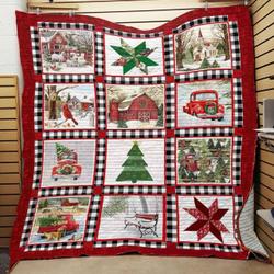 Red Truck Christmas JFJ11878 3D Customized Quilt 2707 and Home Decor