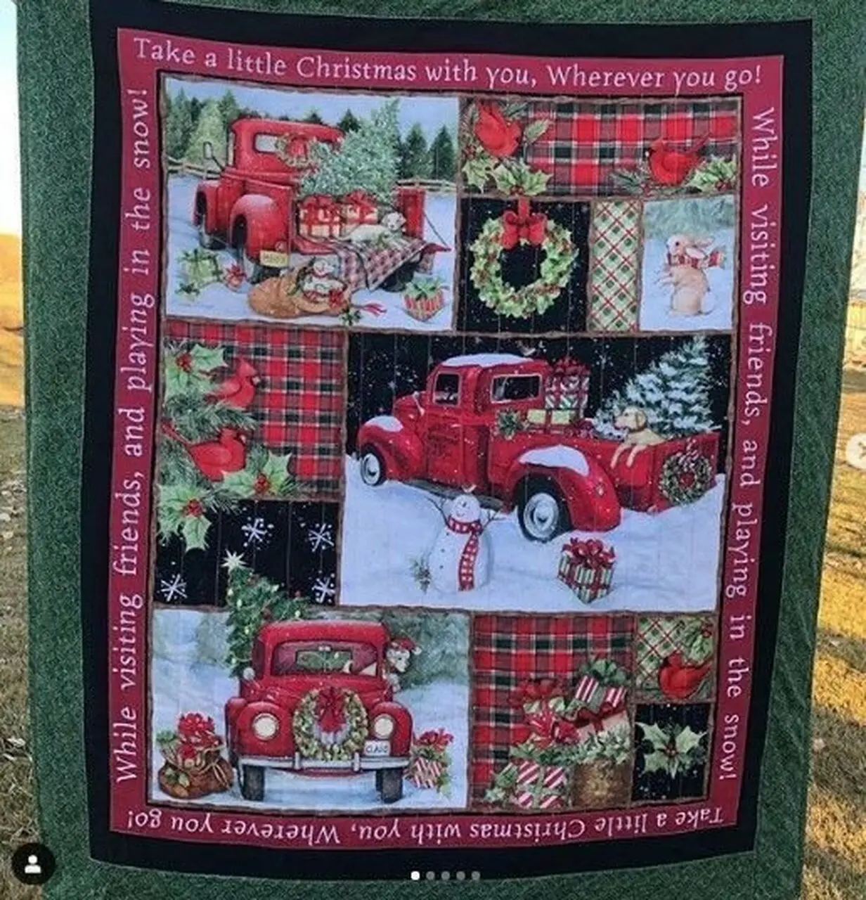 Red Truck Christmas Quilt Tdhfp and Home Decor