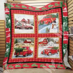 Red Truck Farmhouse Christmas Hur Quilt nf and Home Decor
