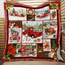 Red Truck With Christmas Tree JFJ11882 3D Customized Quilt 2707 and Home Decor