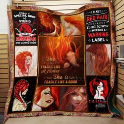 Redhead Girl Cl2100430Mdq Quilt Blanket and Home Decor