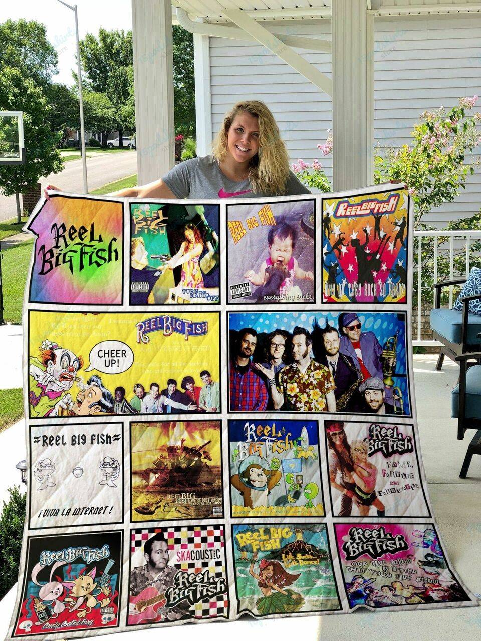Reel Big Fish Quilt Blanket and Home Decor