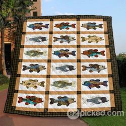 Reel Cool Bass Fishing Quilt Blanket Ypm0  Quilt and Home Decor